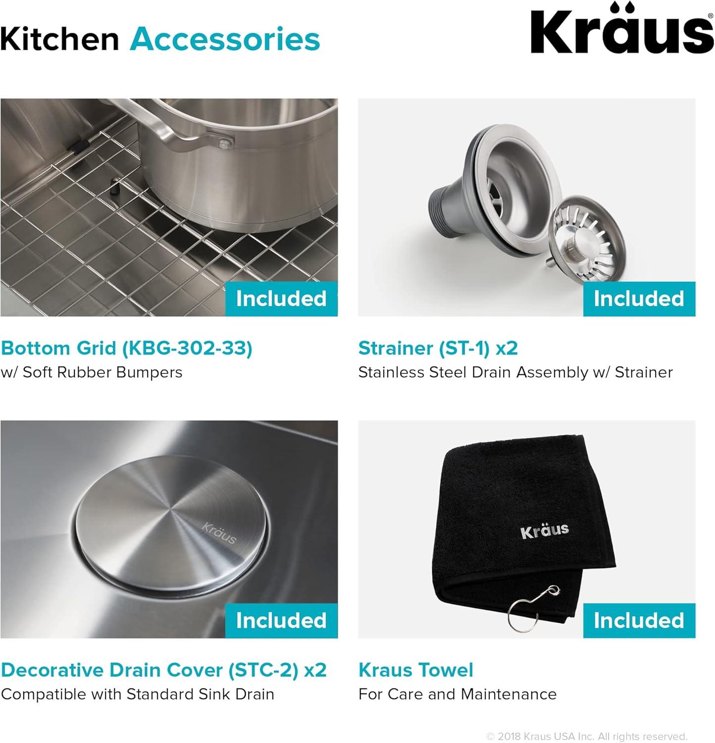 KRAUS Standart PRO Drop In 16 Gauge Bar Stainless Steel Kitchen Sink