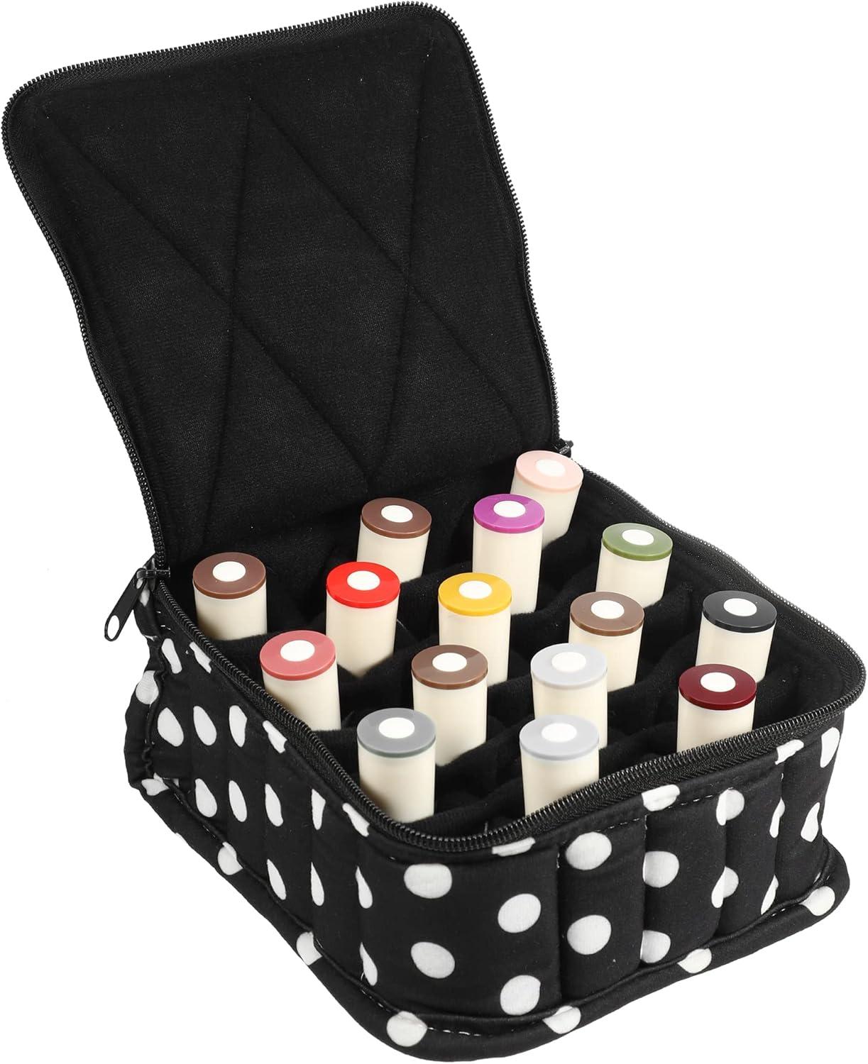 Unique Bargains Nail Polish Carrying Case Nail Polish Organizer Case for 30 Bottles 15ml/0.5 fl.oz Travel Storage Bag Nylon White Black 1 Pcs