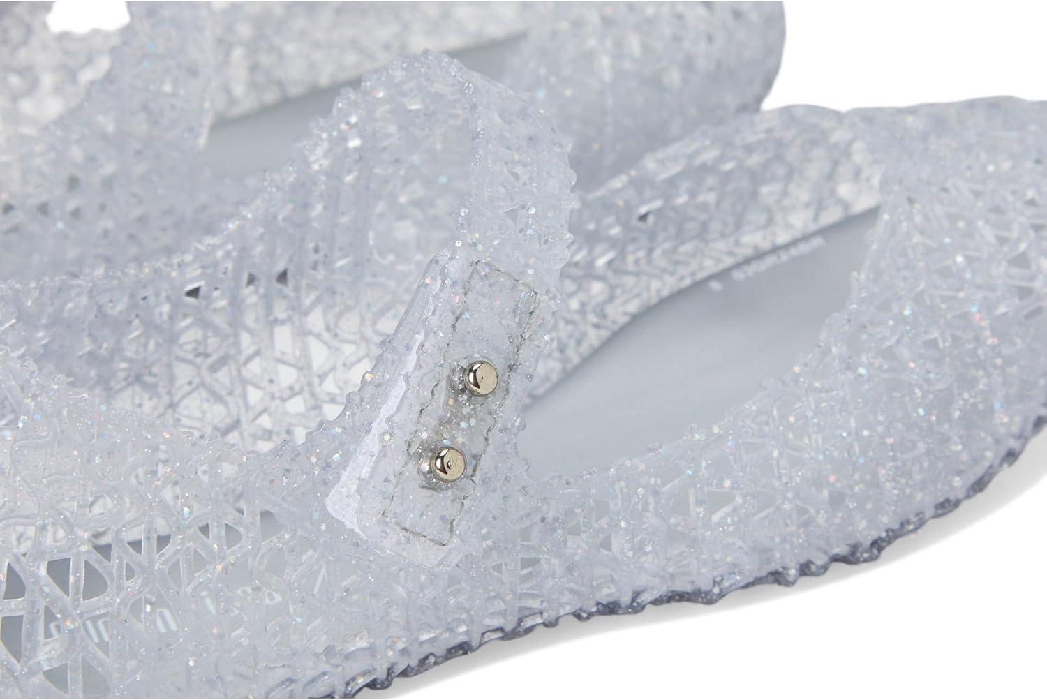 Mini Melissa Toddlers Campana Papel Baby Flats, Glitter Clear,5 M US