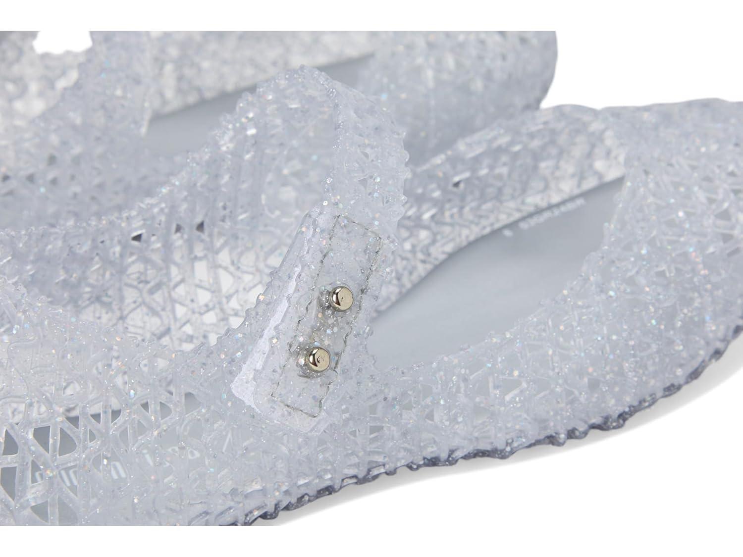 Mini Melissa Toddlers Campana Papel Baby Flats, Glitter Clear,5 M US