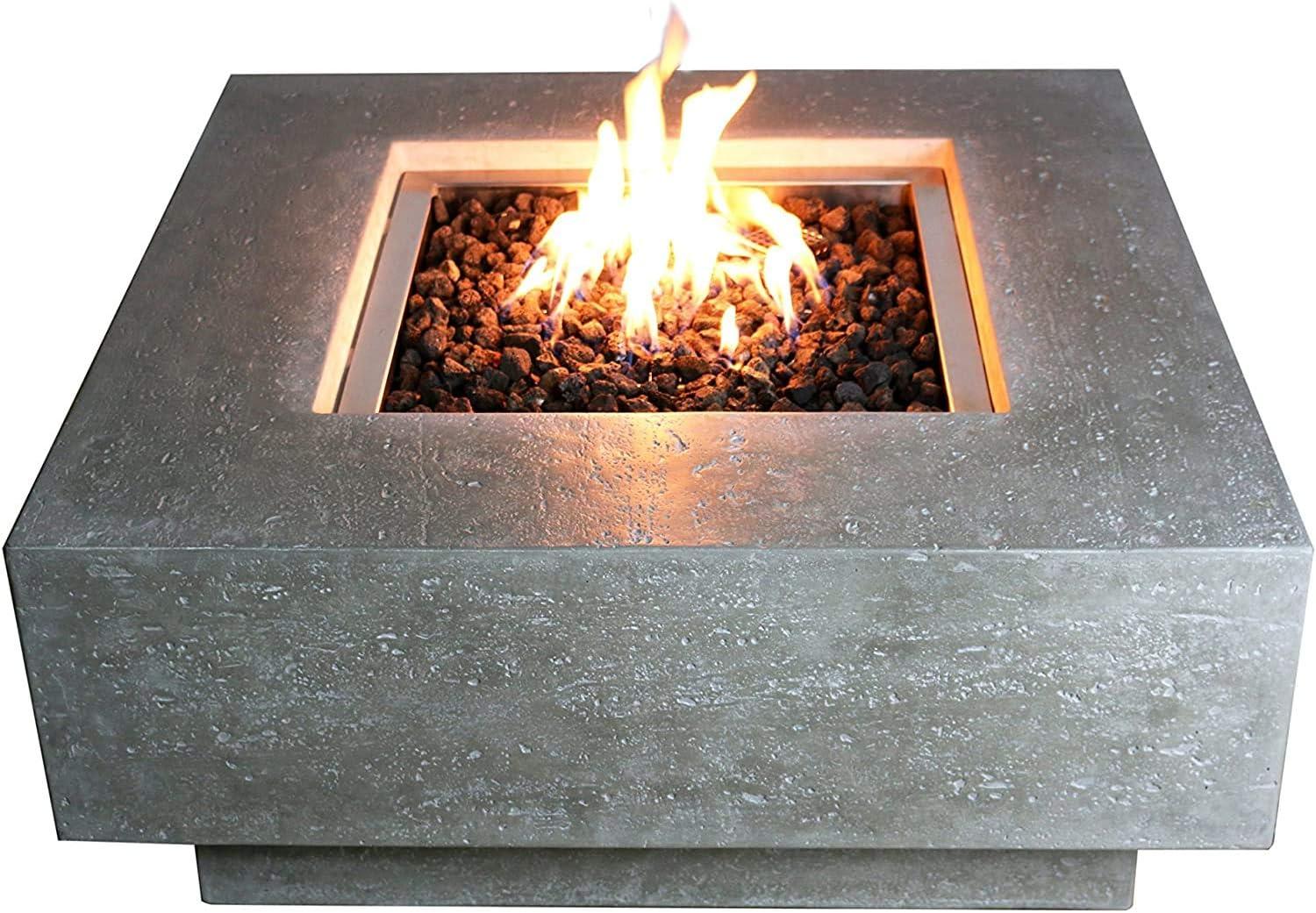 Manhattan 36" Light Gray Concrete Gas Fire Pit Table