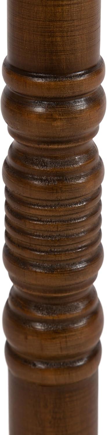 Kate and Laurel Bellport Pedestal End Table, 10x10x22, Rustic Brown