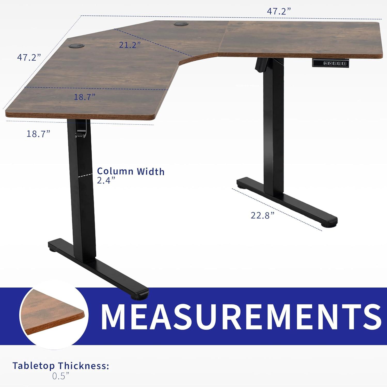 VIVO Electric Corner Standing Desk, L-Shaped Workstation (E1L94B series)