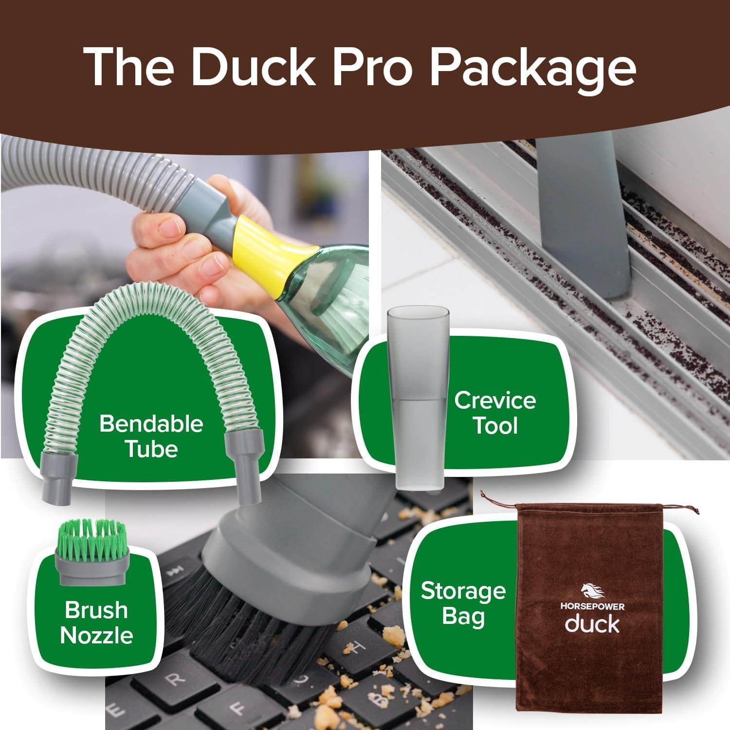 Horsepower Duck Vacuum, Rechargeable Handheld Vacuum with Accessories - New - Cordless - Portable - As Seen on TV