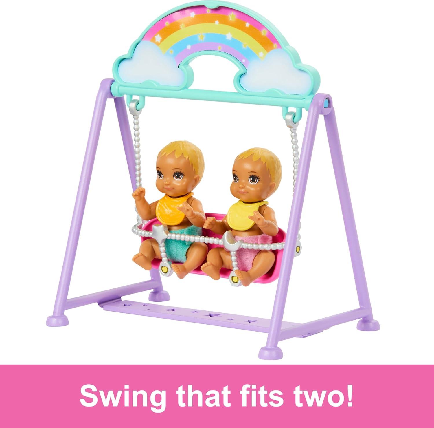 Barbie Skipper Babysitter Doll with Twin Nursery Playset & Accessories Set 17pc