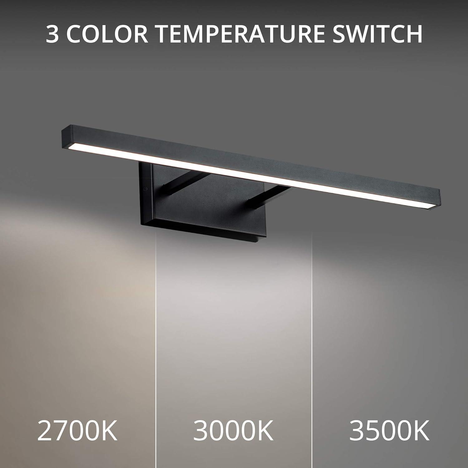 Parallax 18" LED Vanity Light in Black with Tri-CCT Technology