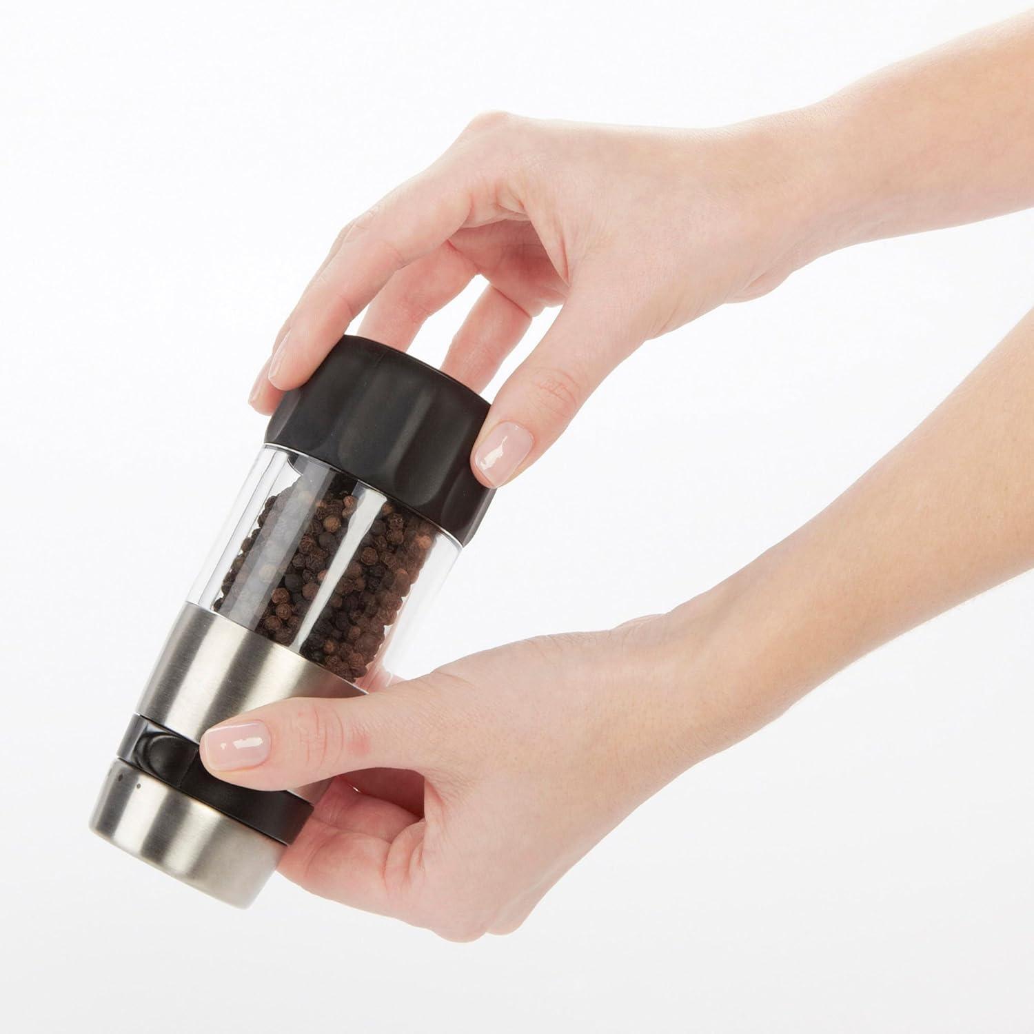 Stainless Steel and Plastic Mess-Free Pepper Grinder