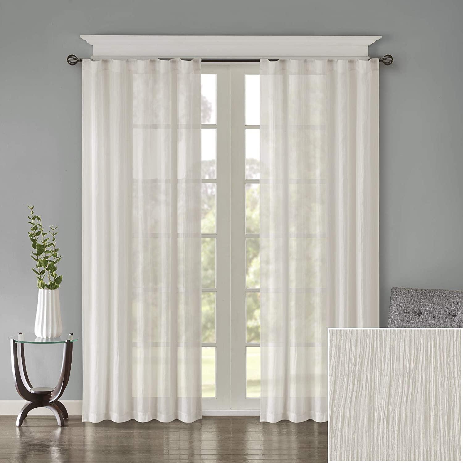 Madison Park Harper Solid Crushed Curtain Panel Pair (Set of 2)