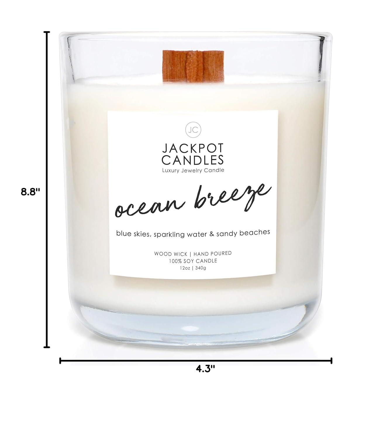 Ocean Breeze Candle with Ring Inside (Surprise Jewelry Valued at $15 to $5,000) Ring Size 9