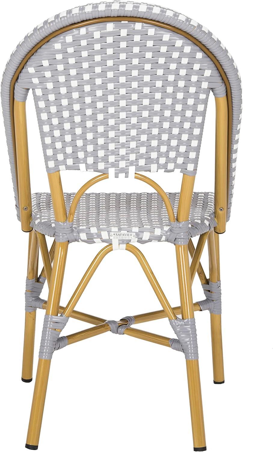 Salcha Side Chair (Set Of 2) - Indoor/Outdoor - FOX5210 - Gray/White - Safavieh
