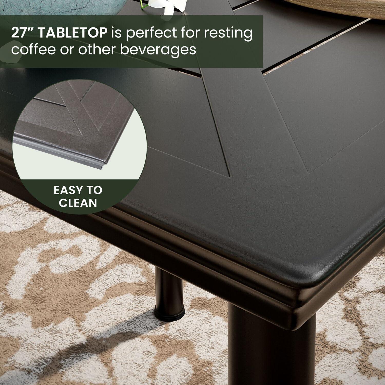 Hanover Montclair 3-Piece All-Weather Outdoor Patio Bistro Dining Set, 2 Swivel Rocker Chairs with Comfortable Seat and Lumbar Cushions, 27" Square Stamped Rectangle Table, MCLRDN3PCSW2-NVY