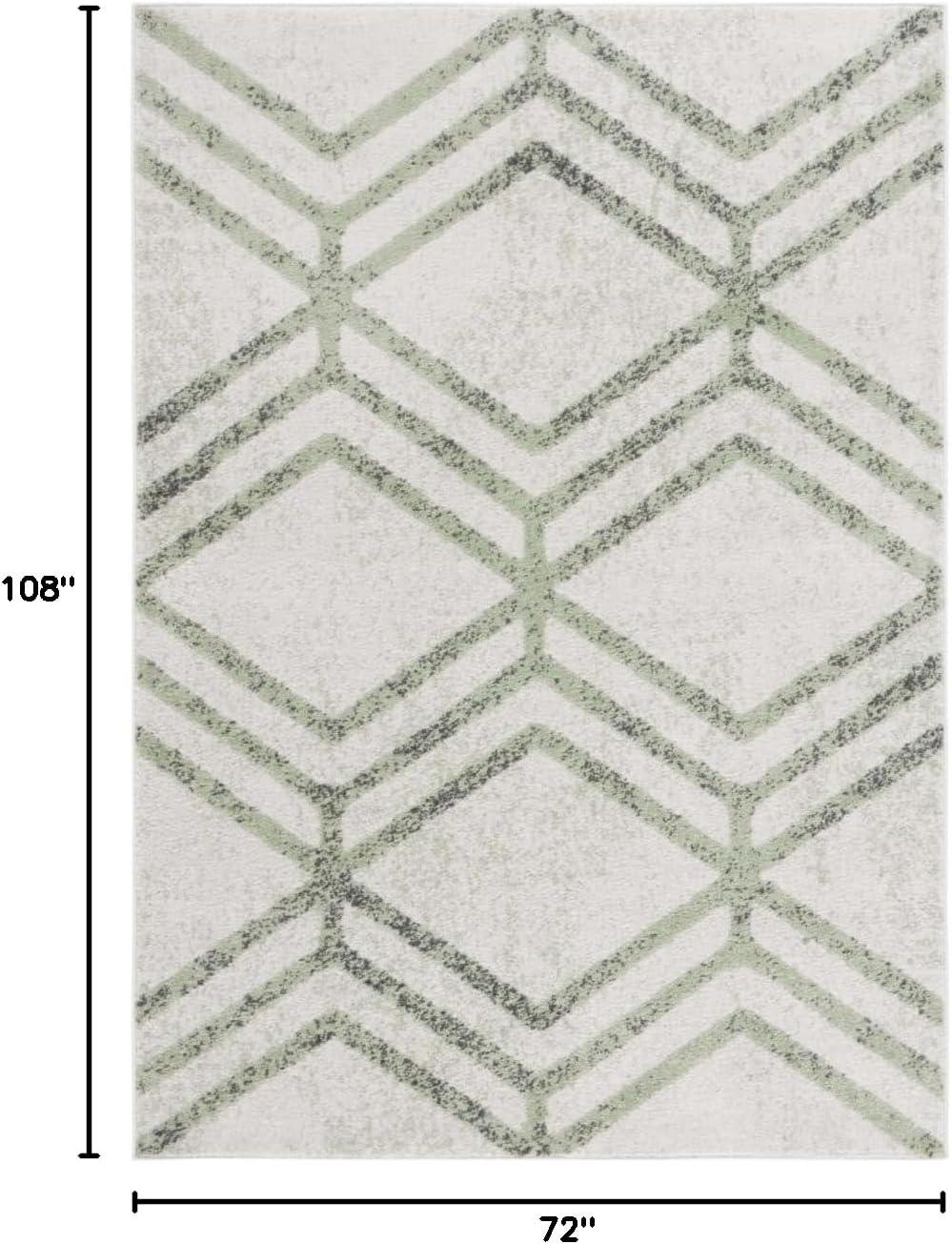 Adirondack ADR253 Machine Made Indoor Area Rug - Ivory/Sage - 6'x9' - Safavieh