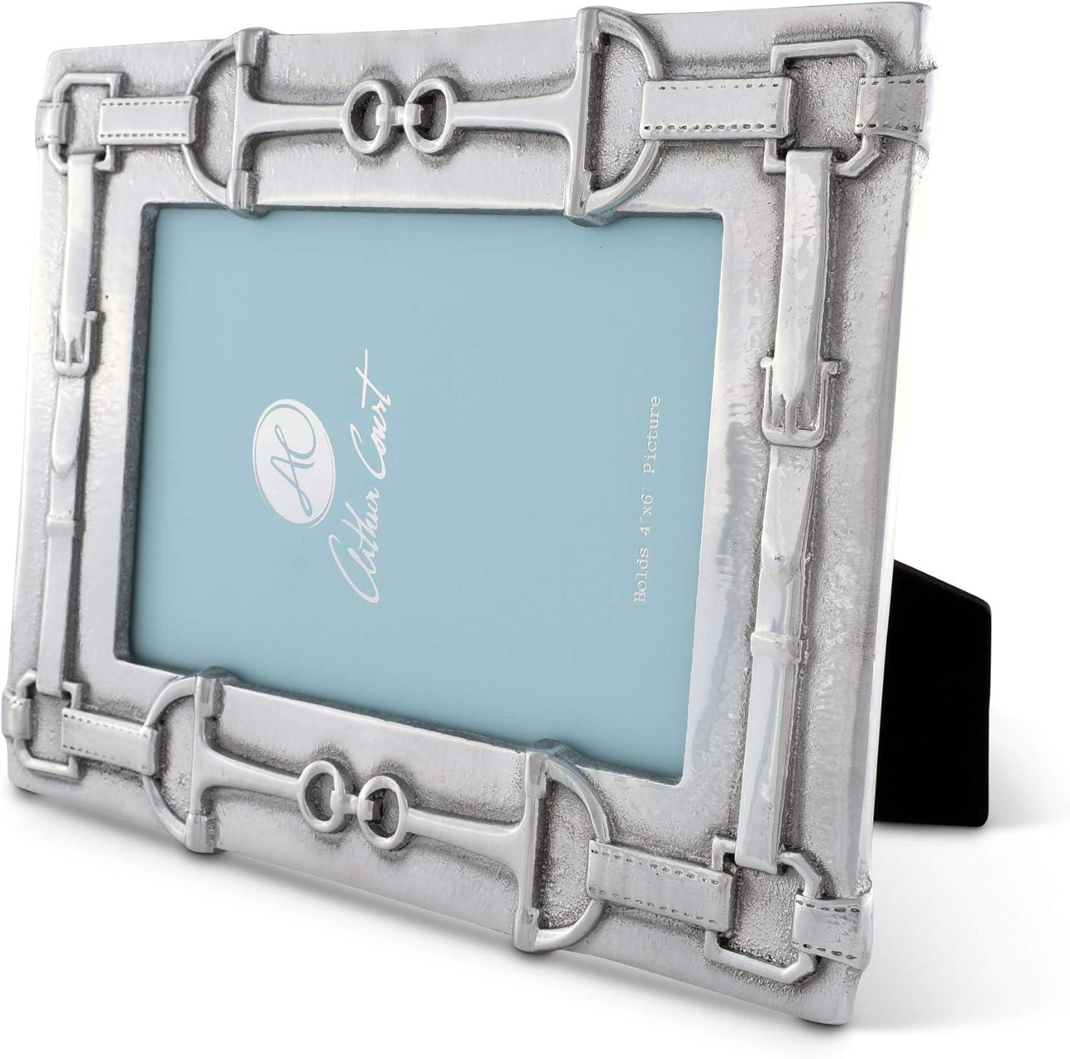 Arthur Court Designs Equestrian Silver Metal Embossed Picture Frame