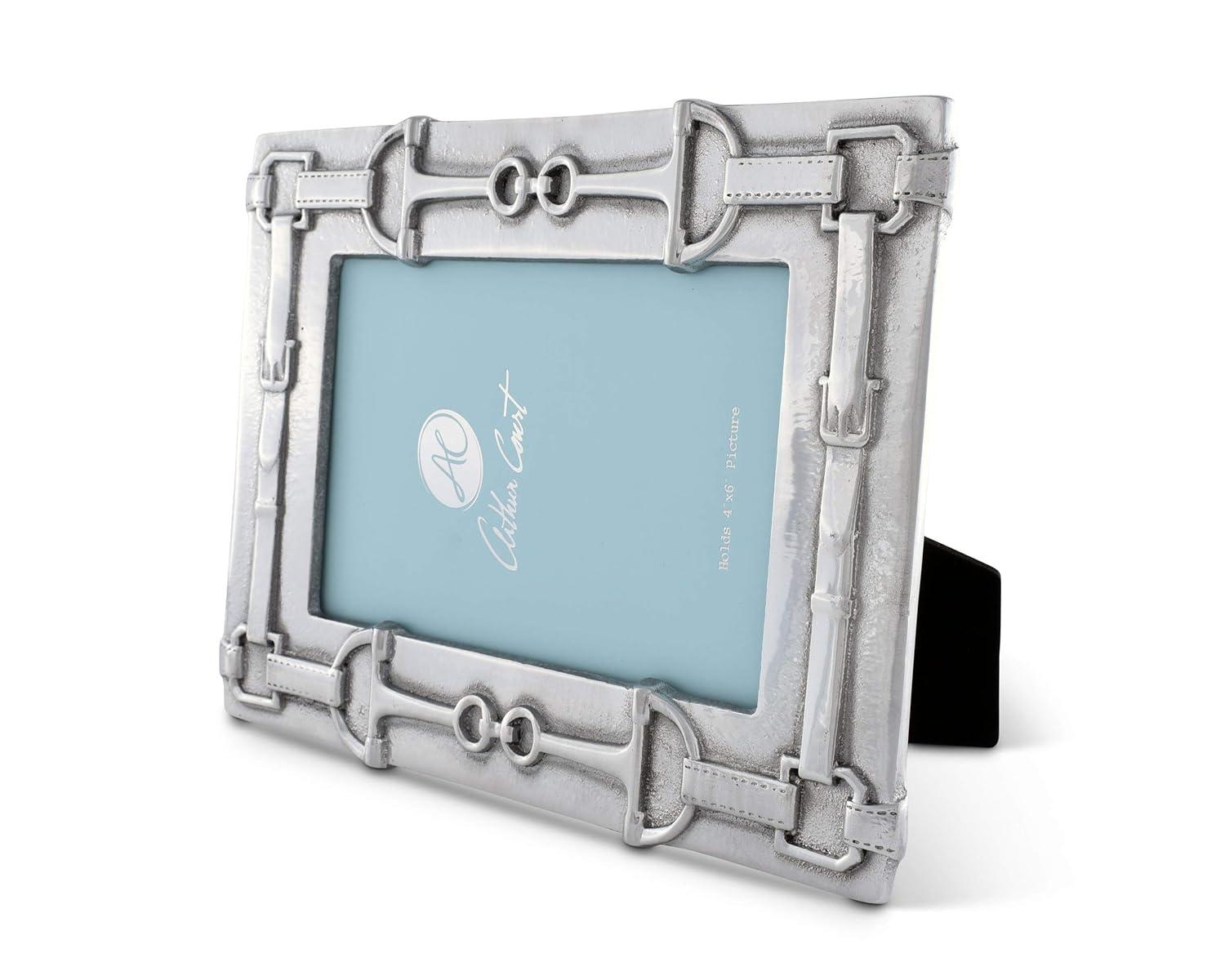 Arthur Court Designs Equestrian Silver Metal Embossed Picture Frame