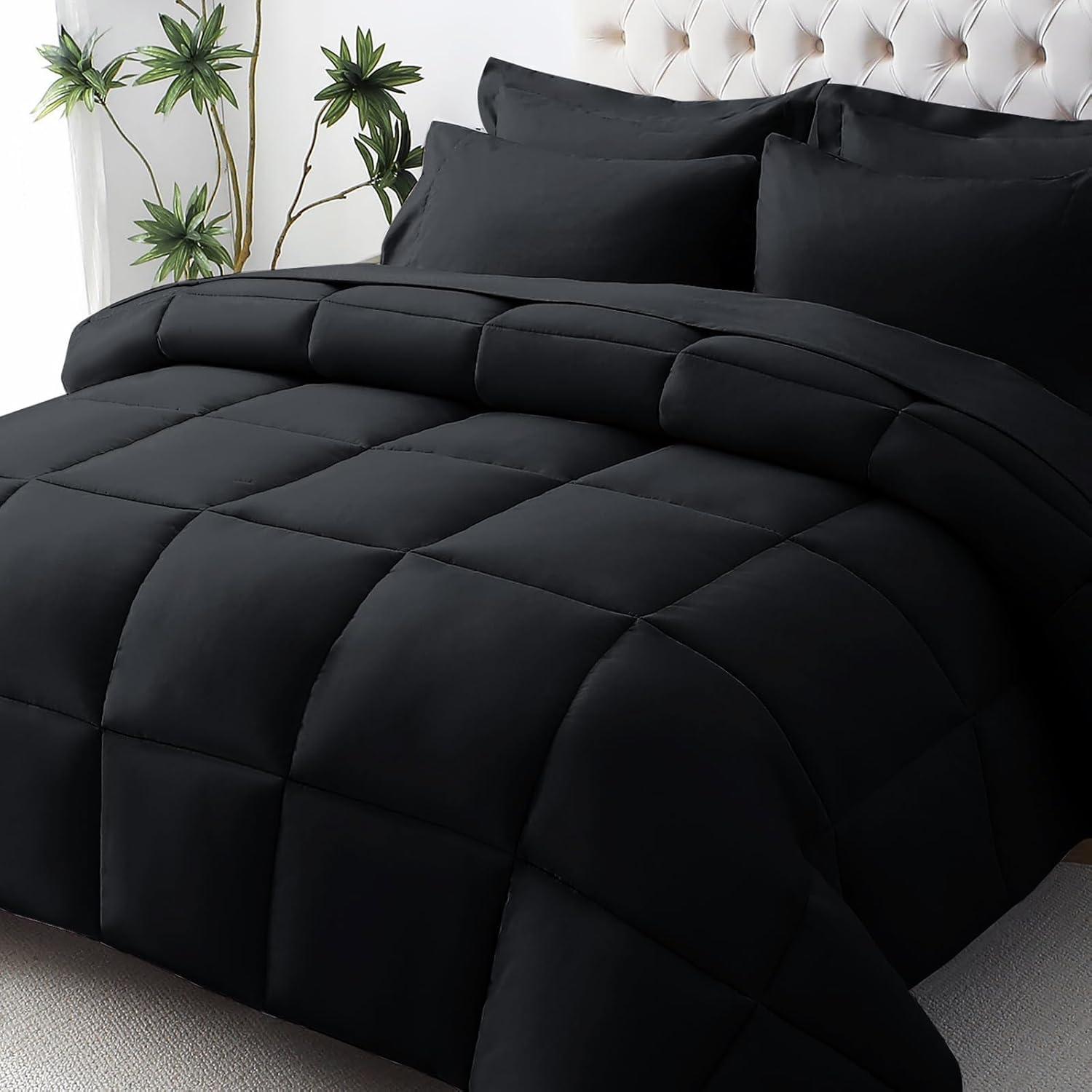 Black Queen Reversible Down Alternative Microfiber Bedding Set