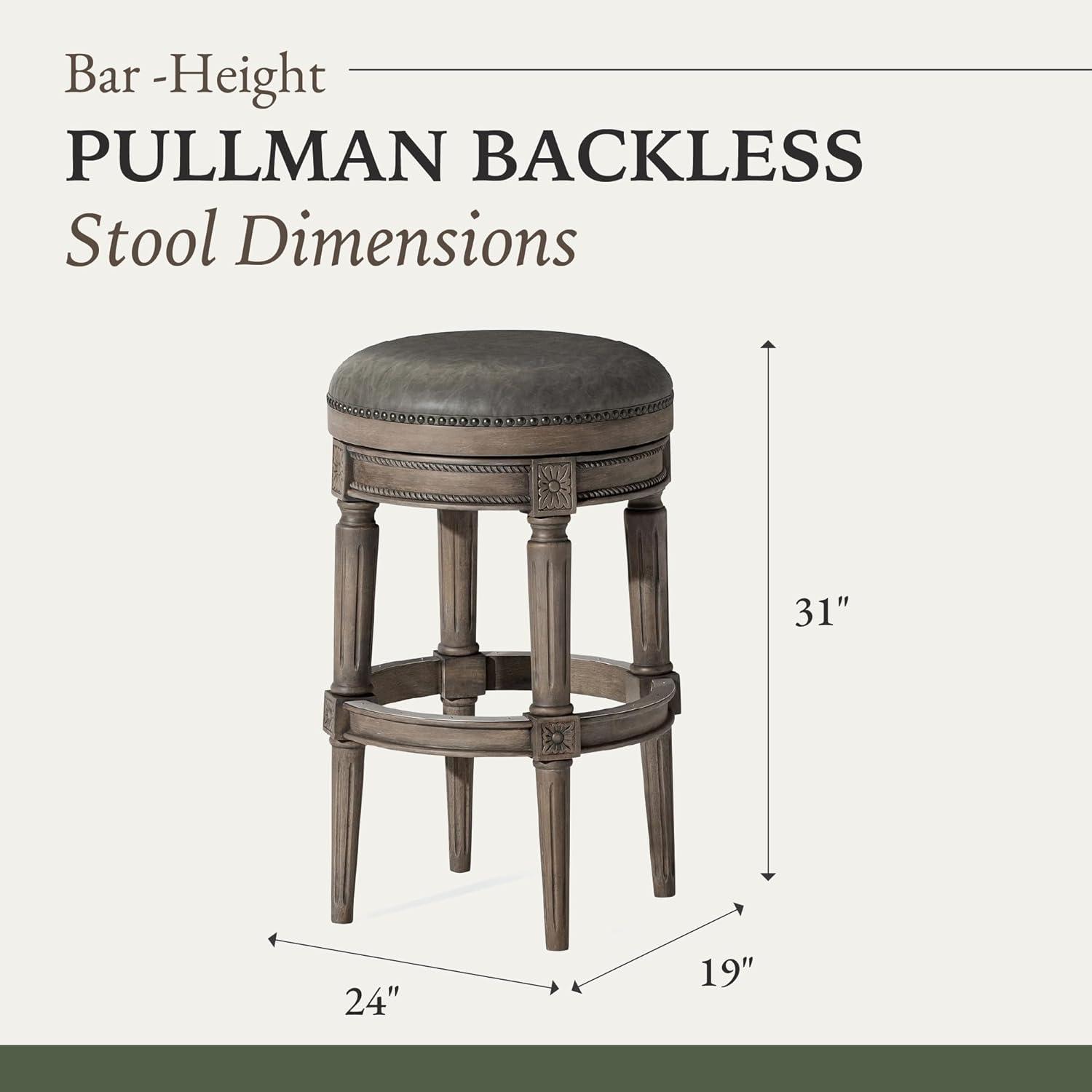 Maven Lane Maven Lane Pullman Backless Bar Stool with Vegan Leather Upholstery