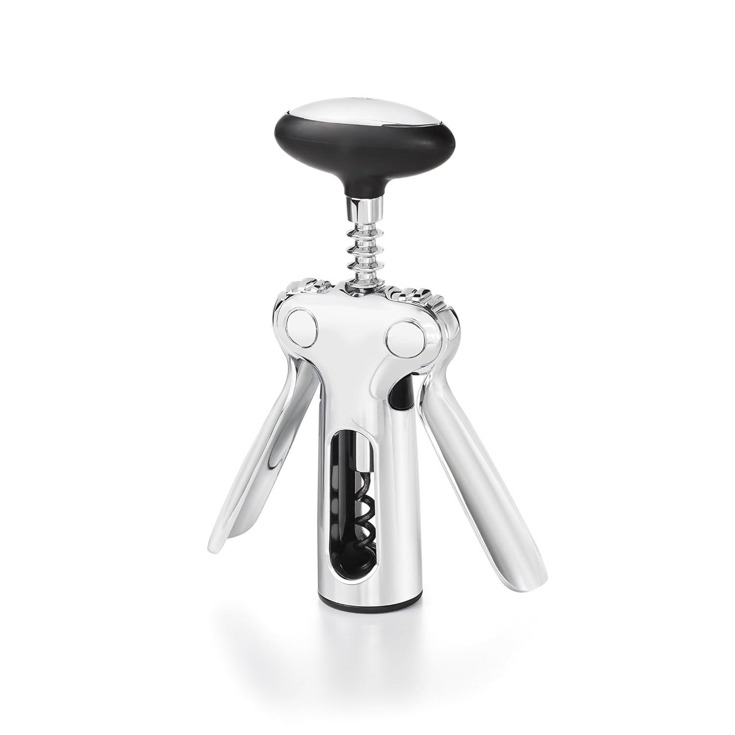 OXO Winged Corkscrew Soft Knob Smooth Gliding Steel Wine Bottle Cork Opener