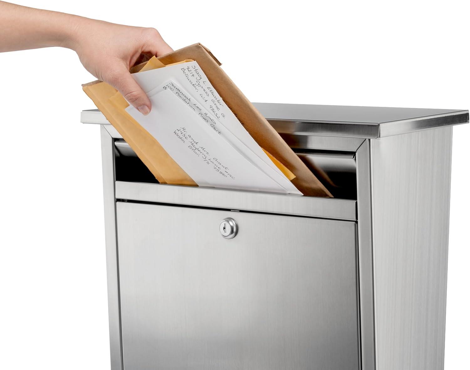 Architectural Mailboxes Maya Classic Stainless Steel Wall Mount Silver Mailbox