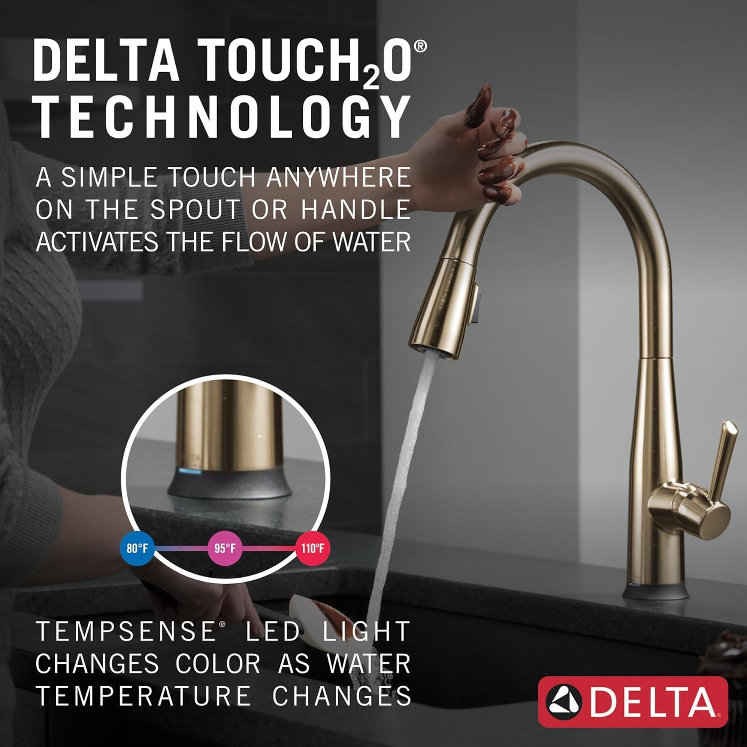 Essa Pull Down Single Handle Kitchen Faucet with MagnaTite Docking and Touch2O Technology