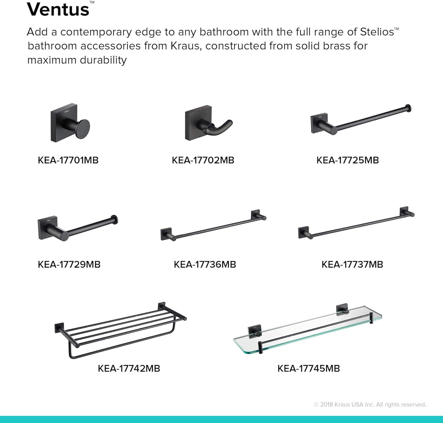 Kraus KEA-17736MB Ventus 18" Wall Mounted Towel Bar