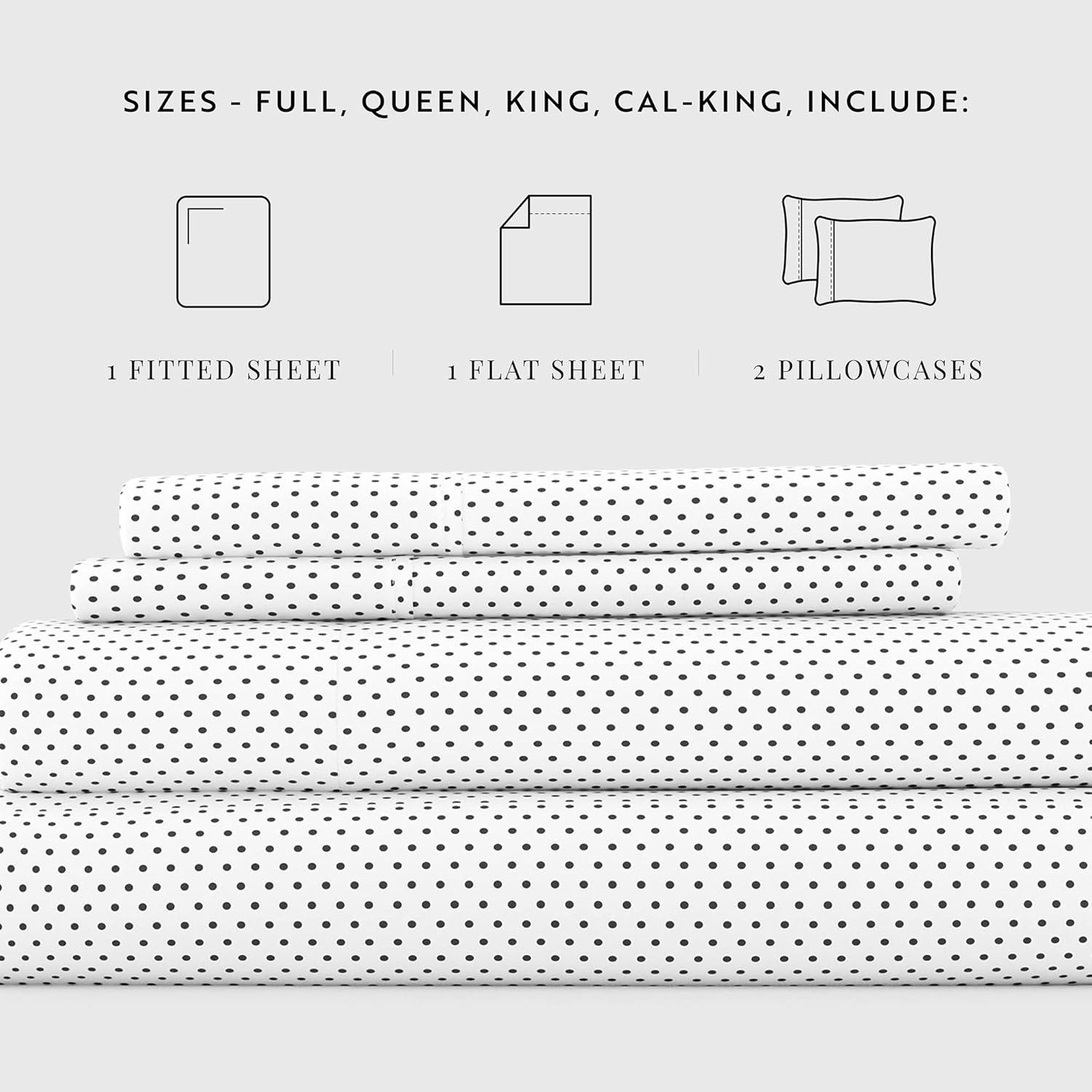 Gray Polka Dot Queen Microfiber Deep Pocket Sheet Set