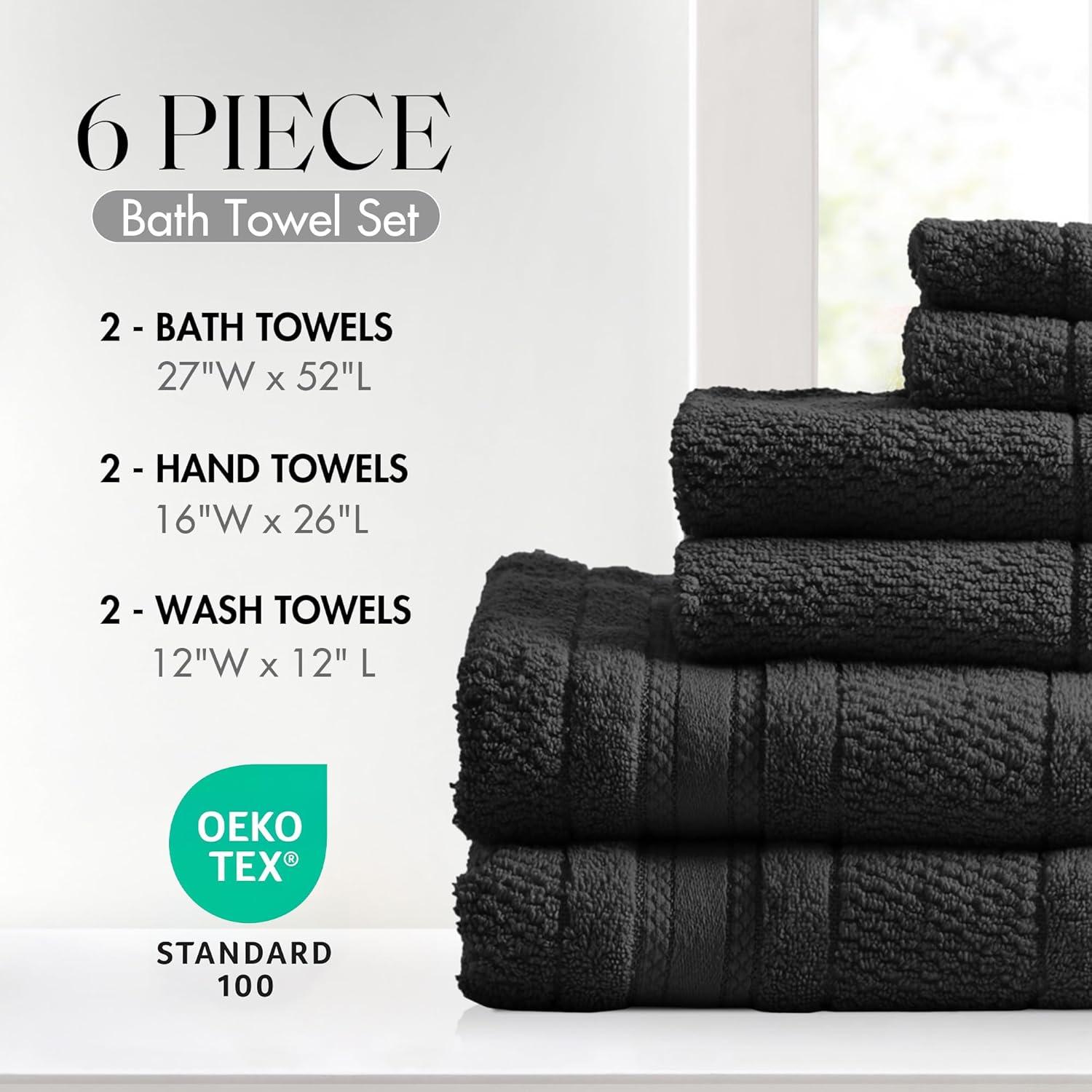6pc Roman Super Soft Cotton Quick Dry Bath Towel Set Yellow - Madison Park: Lightweight, OEKO-TEX Certified