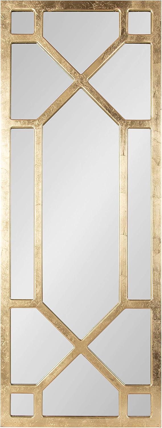 Vanderford Gold Leaf Full-Length Rectangular Wooden Wall Mirror