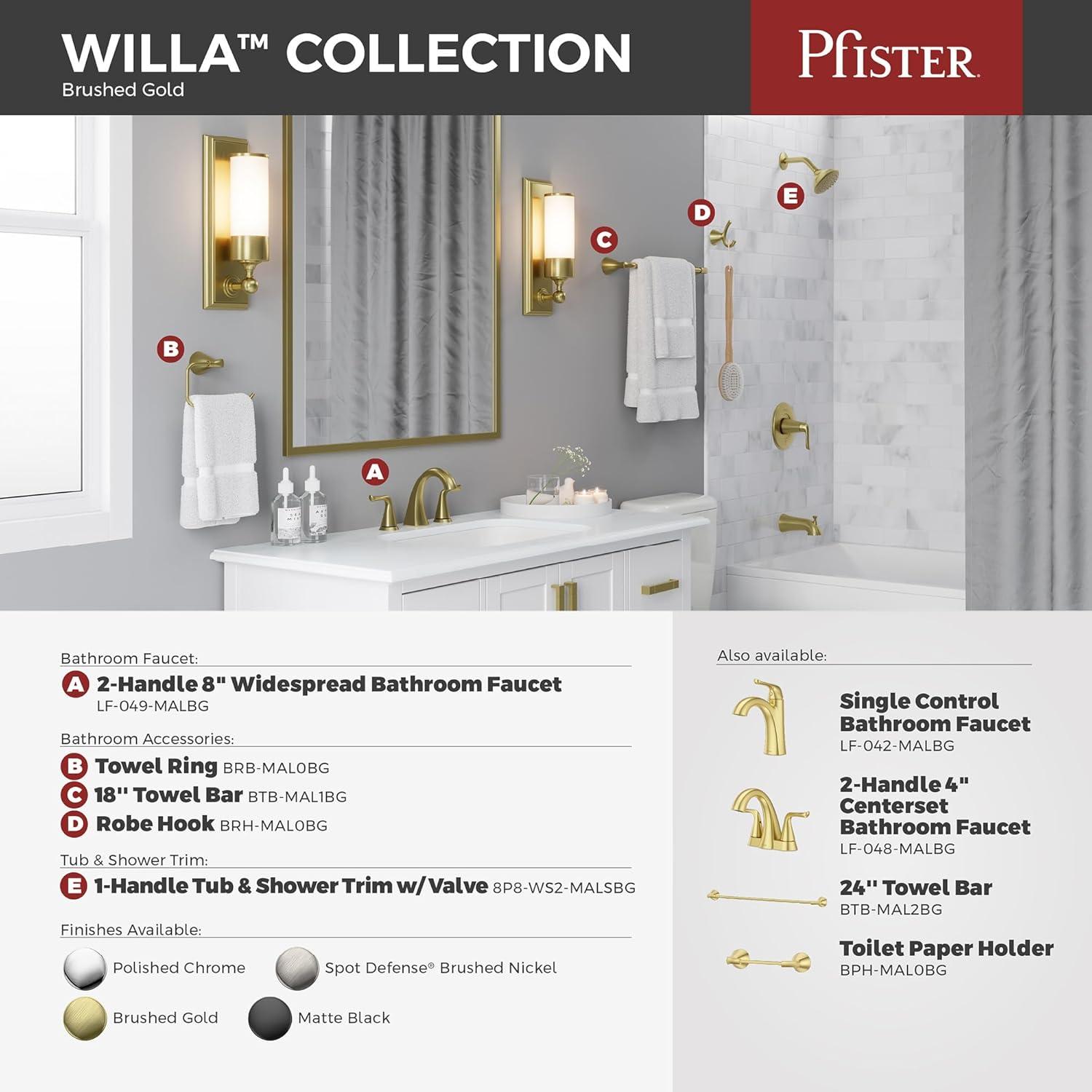 Willa Wall Mount Double Post Toilet Paper Holder in Brushed Gold
