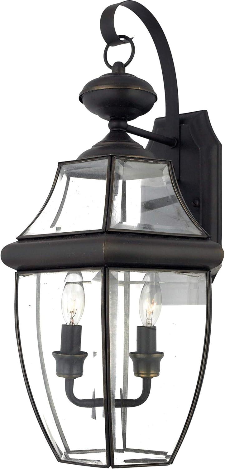 Medici Bronze 20" Outdoor Wall Lantern with Clear Glass