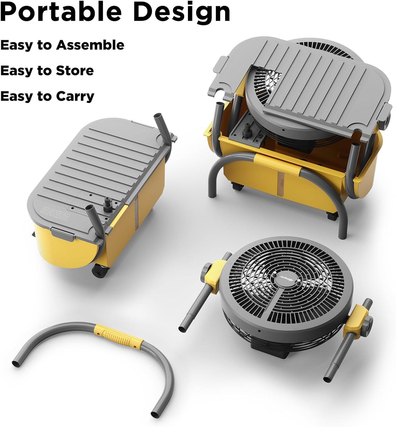 Turbro Cordless Misting Fan 19" 3 Speed 120° Oscillation Portable Electric Household Type