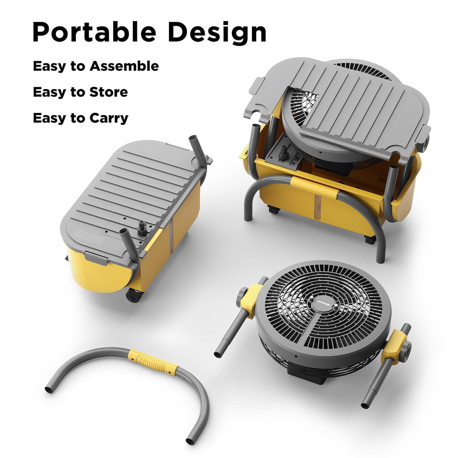 Turbro Cordless Misting Fan 19" 3 Speed 120° Oscillation Portable Electric Household Type