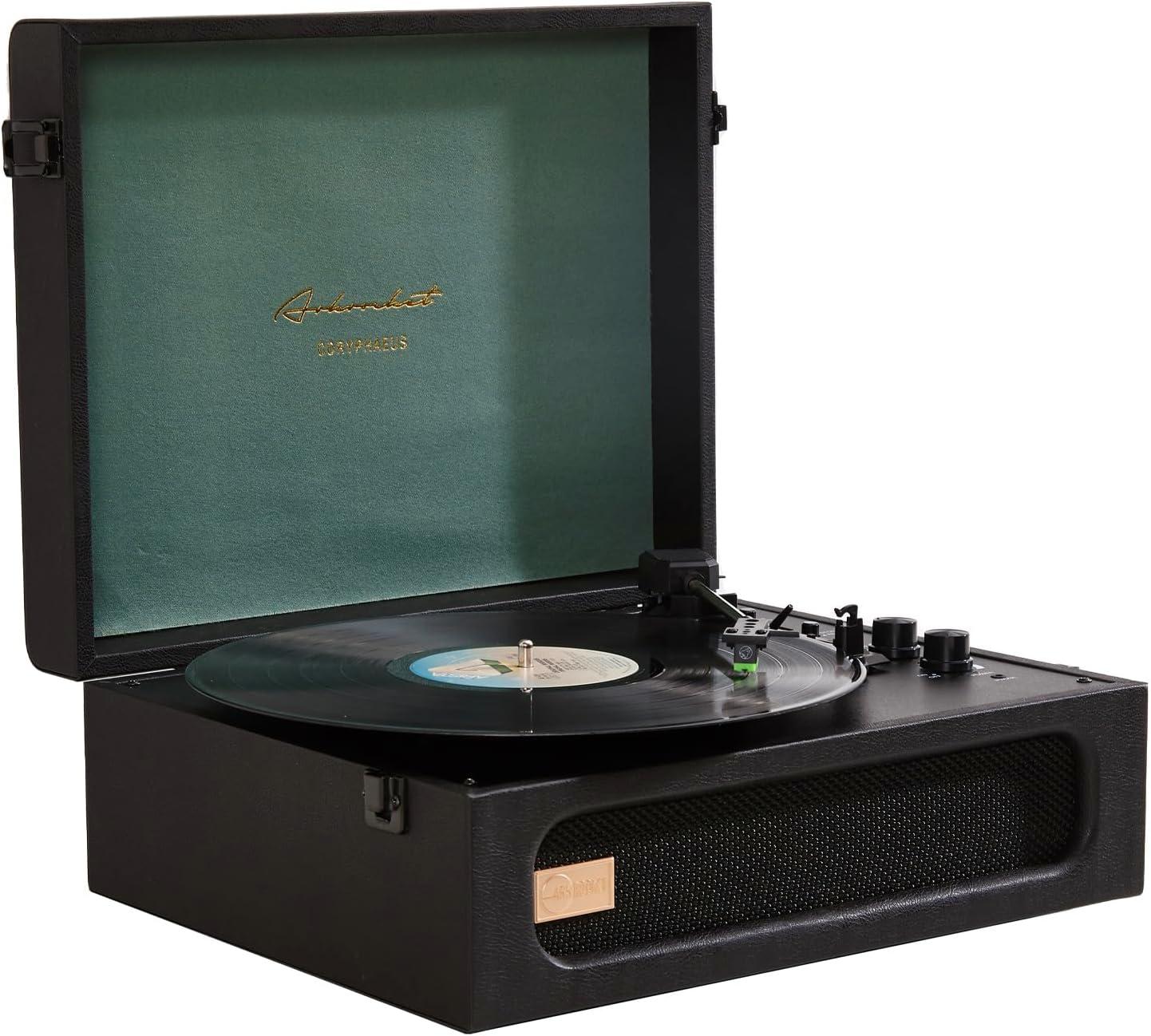 Arkrocket Audio Arkrocket Coryphaeus Bluetooth Turntable Deluxe Edition Record Player(Black/Green)