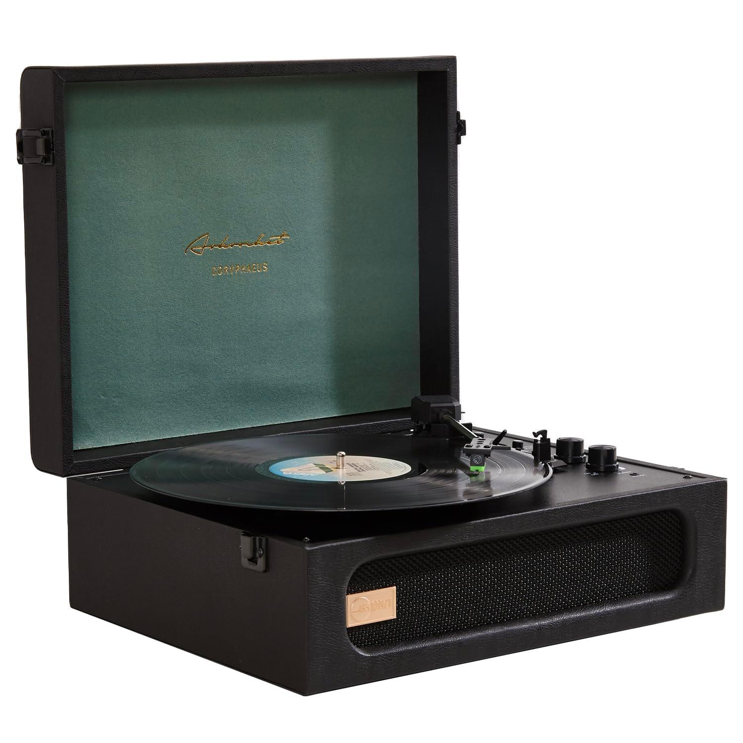 Arkrocket Audio Arkrocket Coryphaeus Bluetooth Turntable Deluxe Edition Record Player(Black/Green)