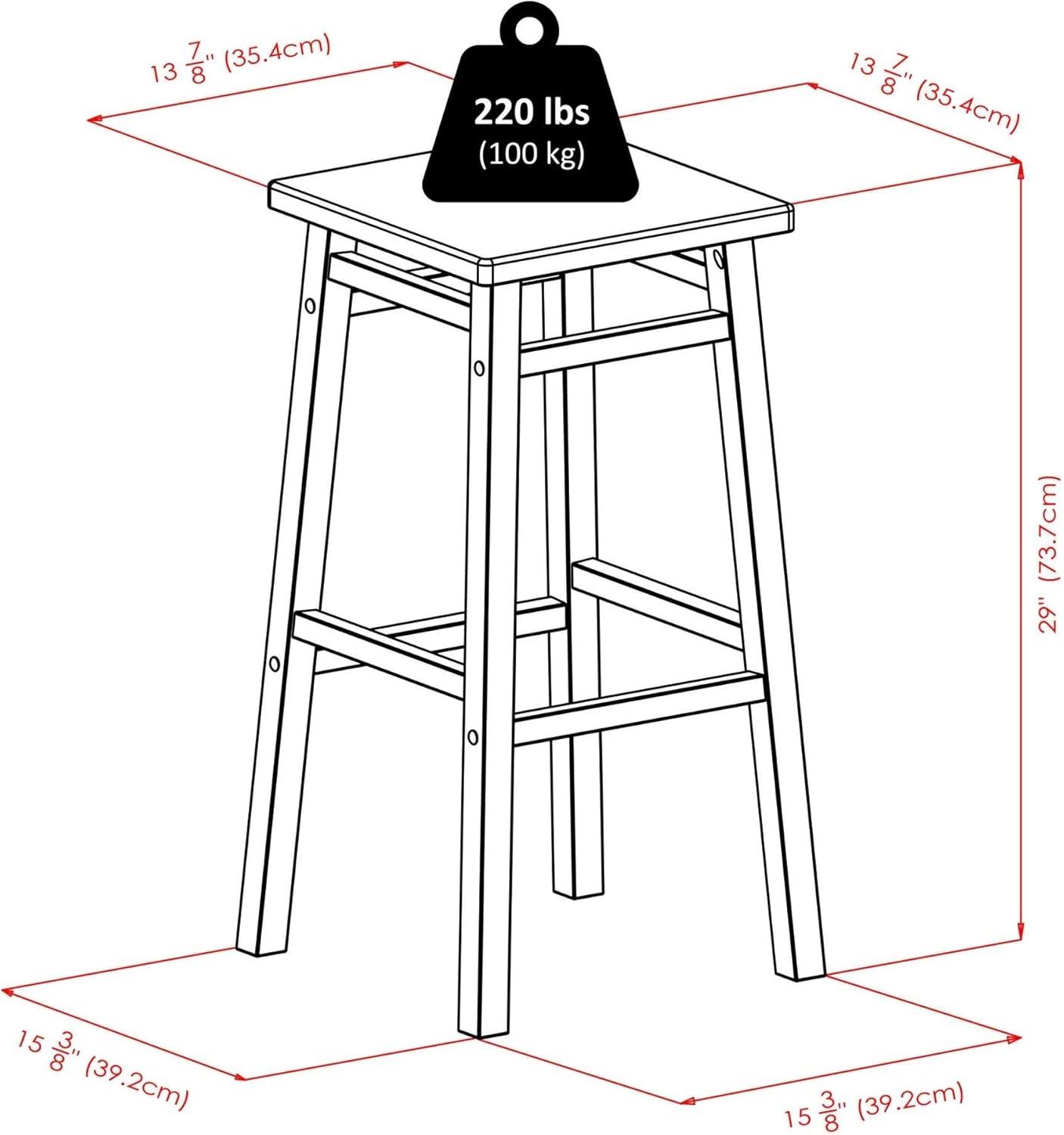 Winsome Wood Carter Square Seat Bar Stool, Teak Finish