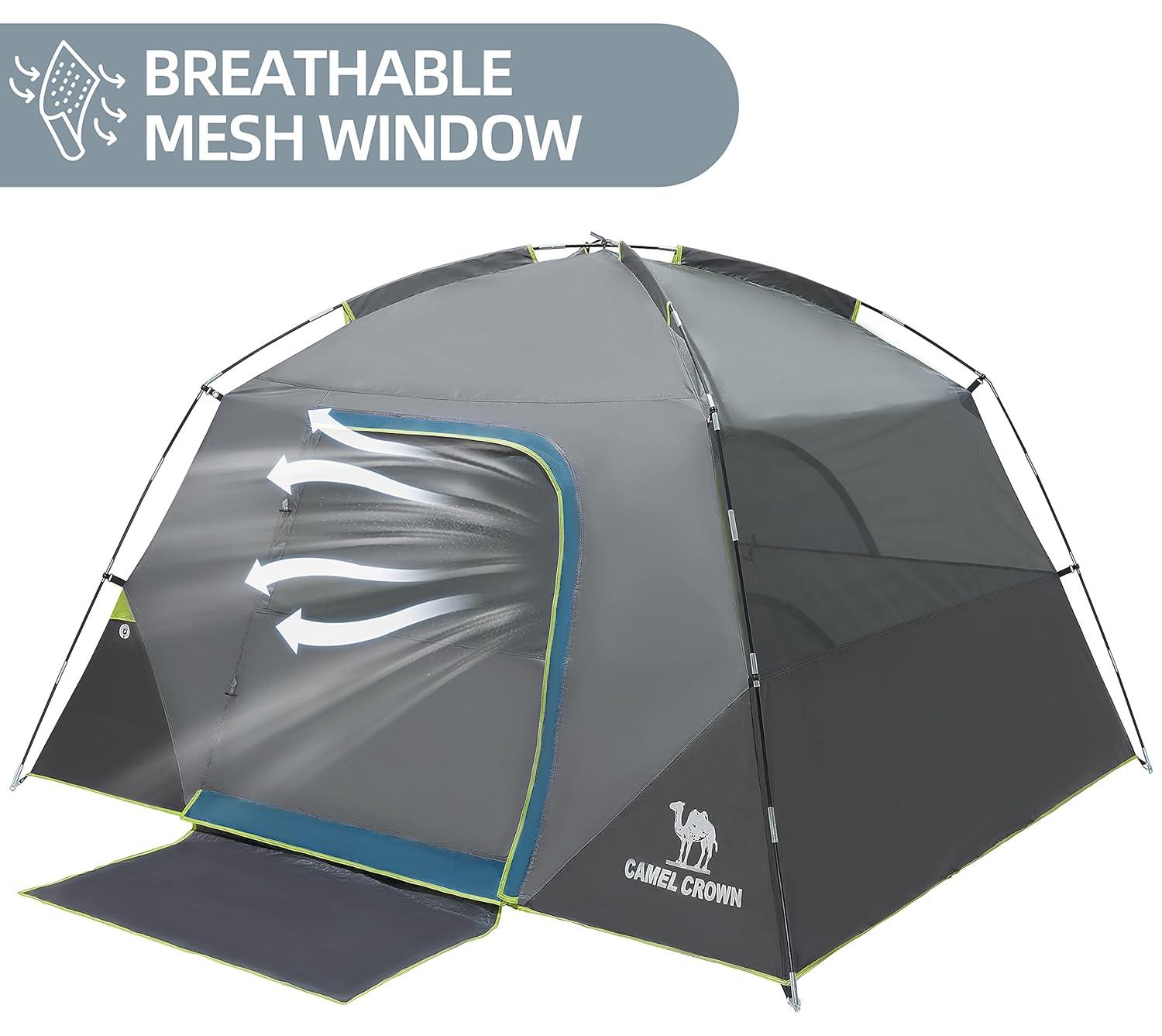 NATIONAL WINDOW Camping Tent 4/8 Person Waterproof Quick Set Up Folding Outdoor Backpacking Tent 4 Person Family Hiking