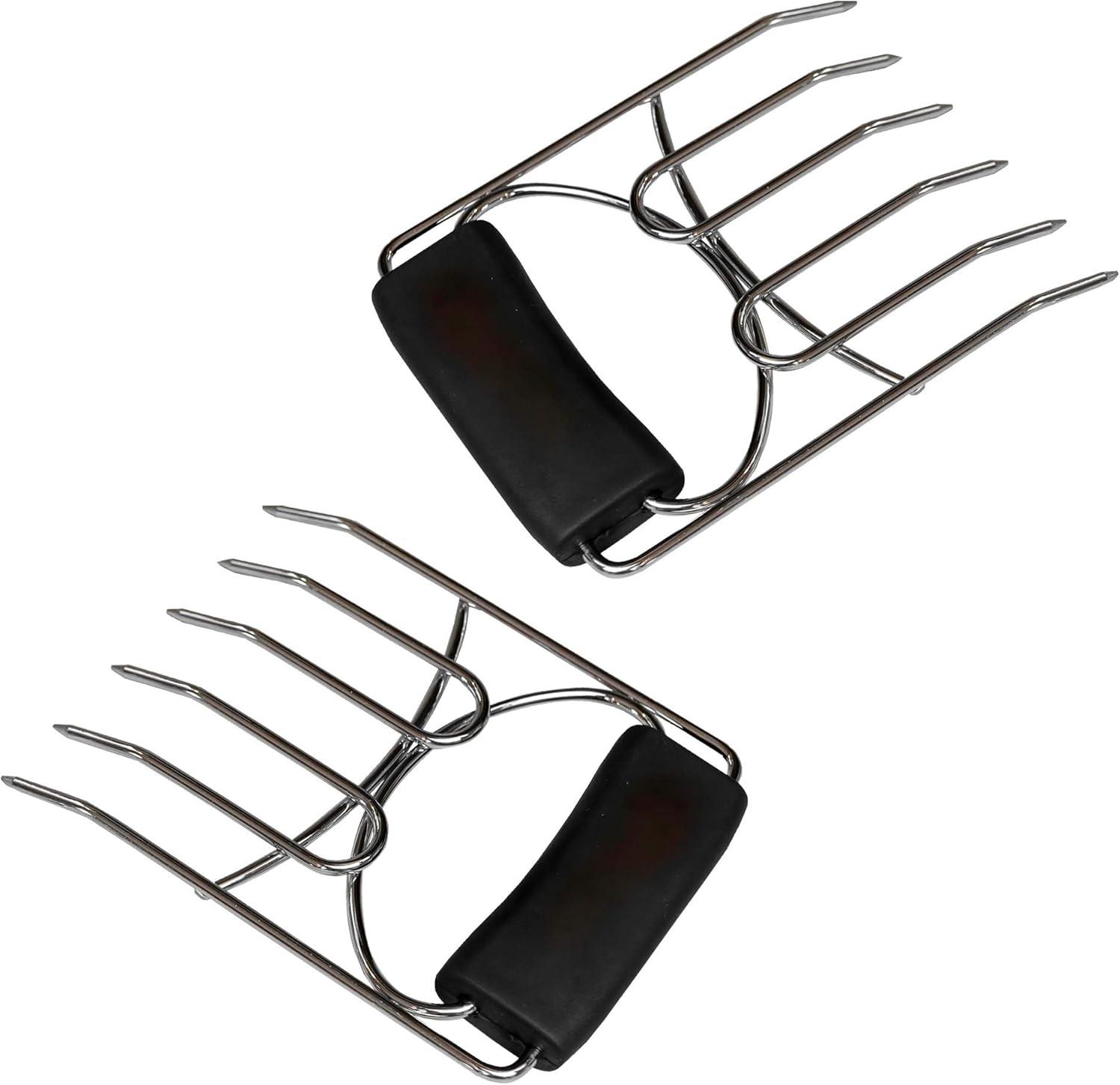 Heavy-Duty Stainless Steel Meat Shredding Claws with Black Rubber Handles