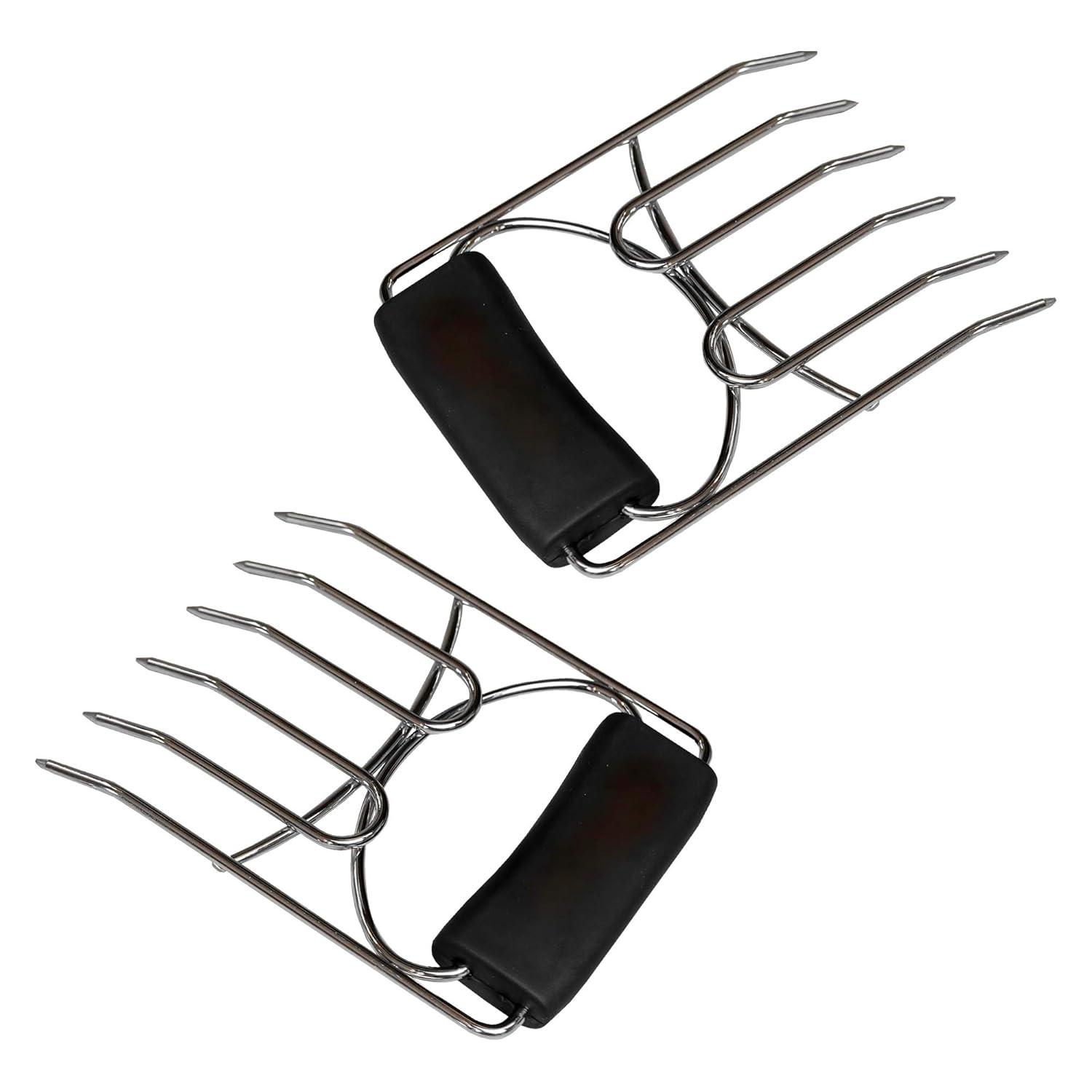 Heavy-Duty Stainless Steel Meat Shredding Claws with Black Rubber Handles