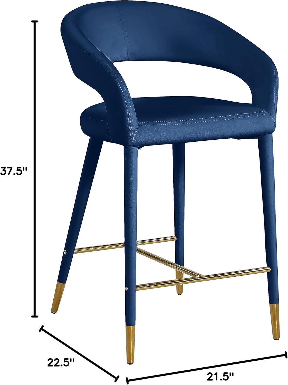 Meridian Furniture Destiny Navy Velvet Stool