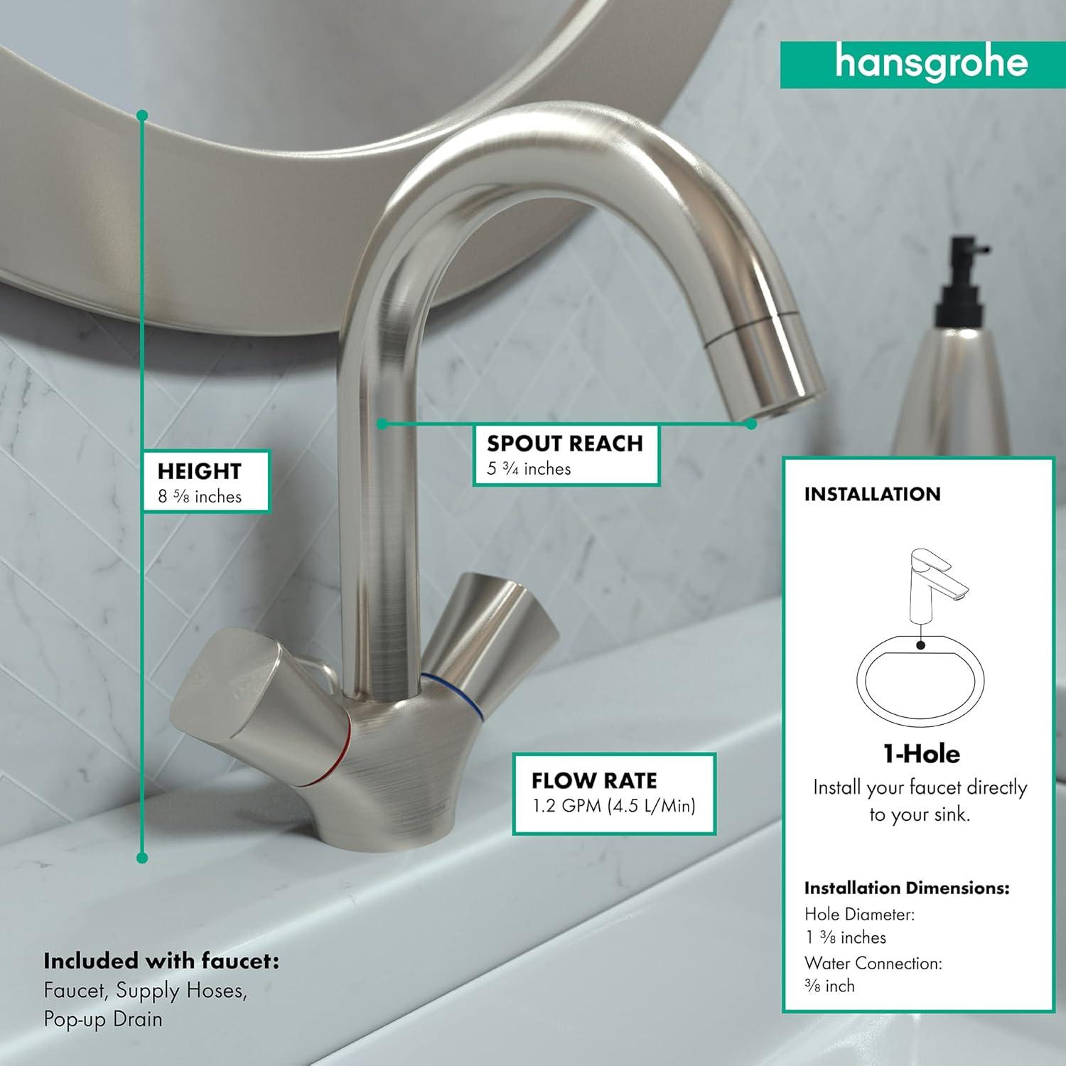 Logis Single Hole Bathroom Faucet with Drain Assembly