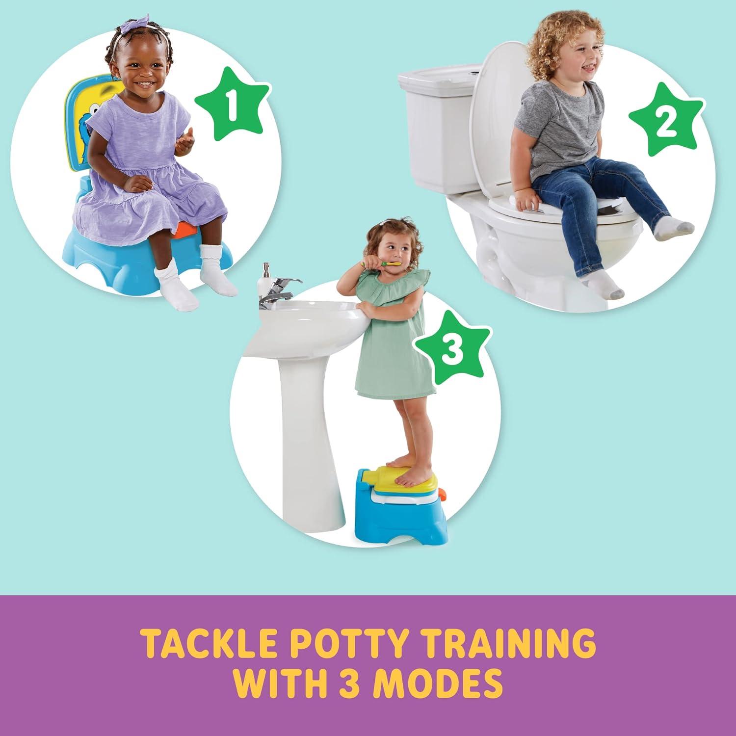 Sesame Street 3-in-1 Potty Chair, Step Stool and Toilet Training Seat - Cookie Monster Terrific!