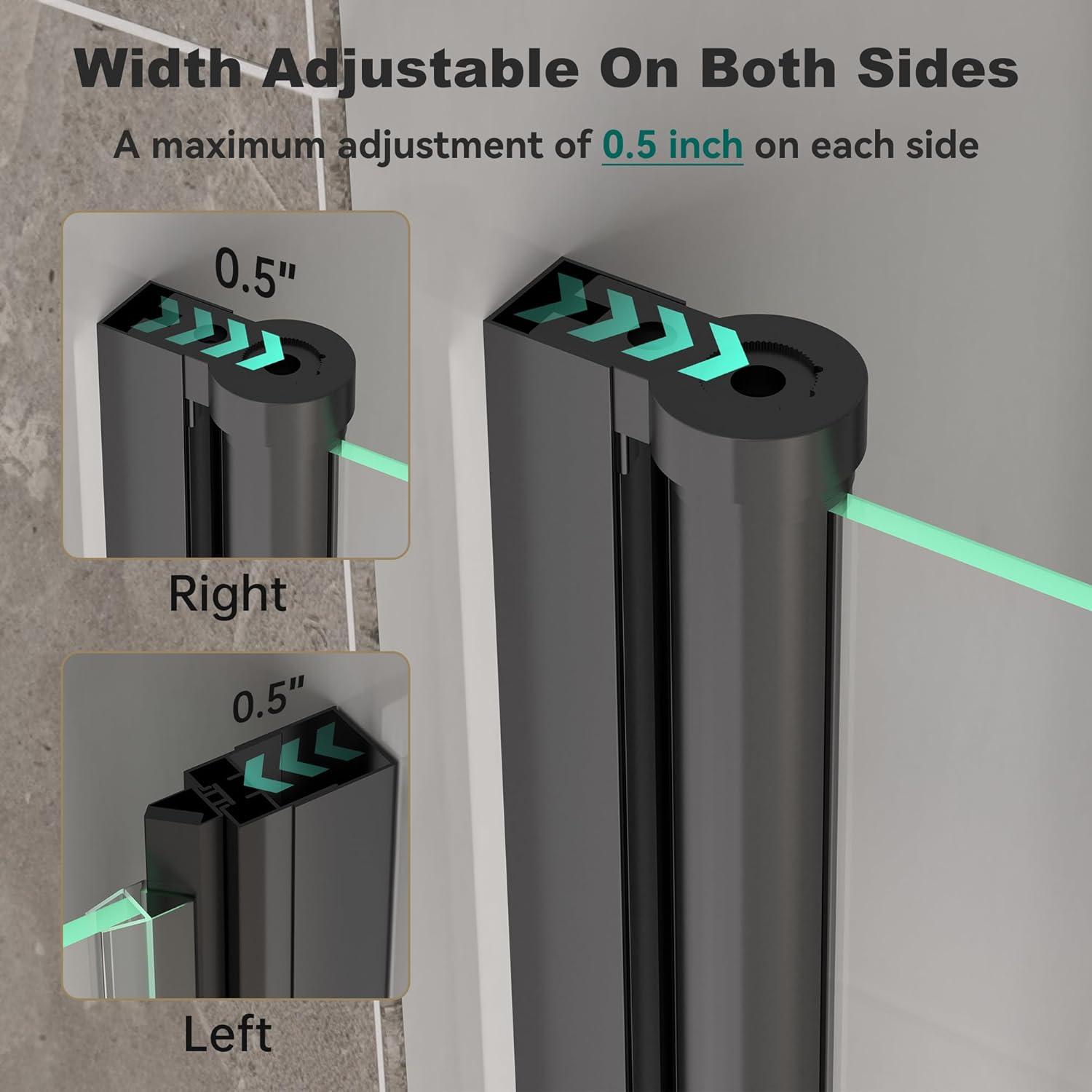 Bifold Shower Door, 31-32" W × 72" H Frameless Bathroom Glass Folding Shower Doors, Reversible Installation, 1/4" (6mm) Clear Tempered Glass Door for Walk-in Shower, Matte Black