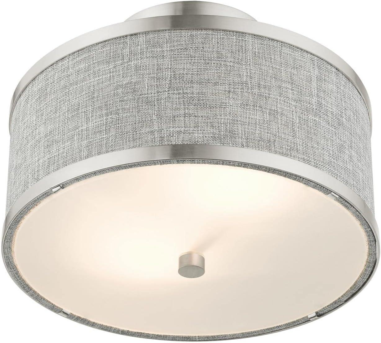 Livex Lighting Park Ridge 2 - Light Semi-Flush Mount in  Brushed Nickel