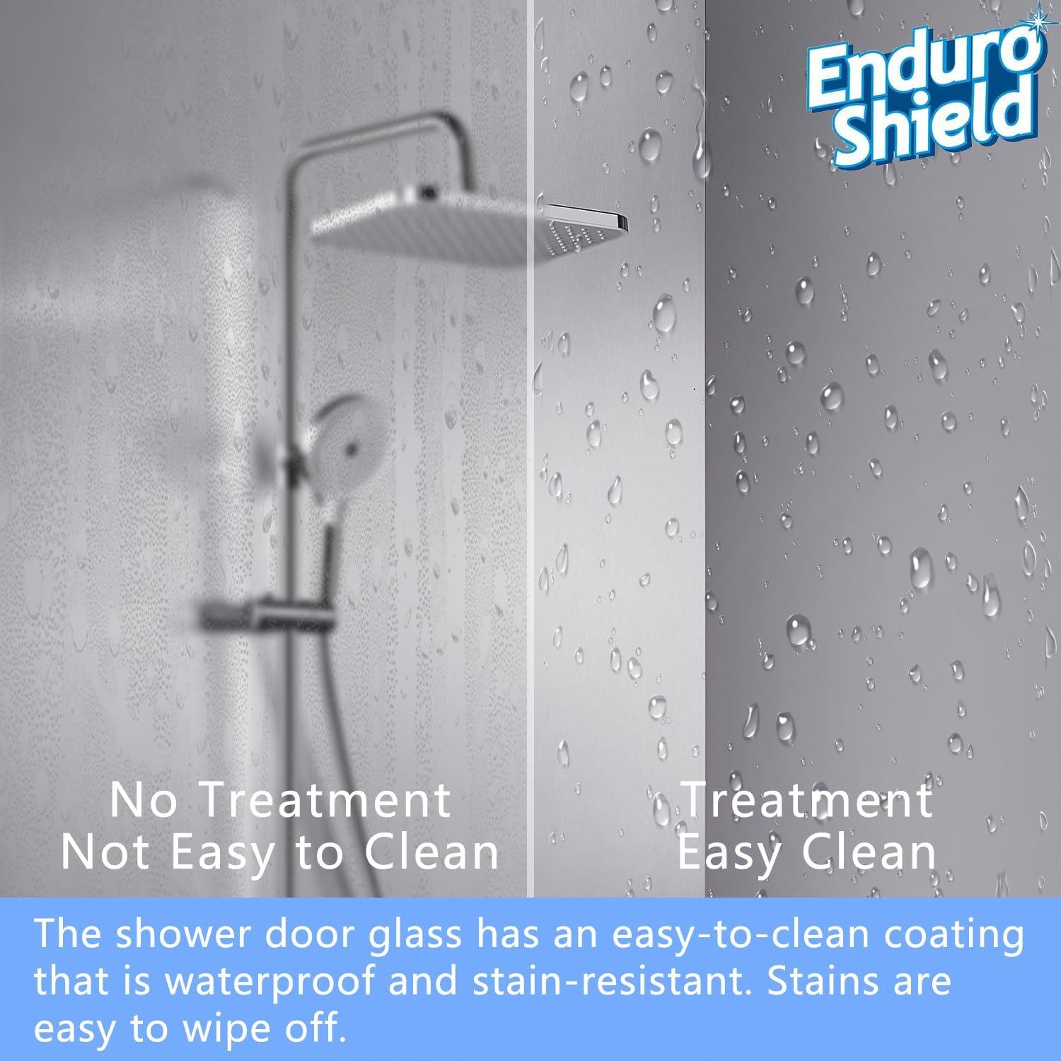 Dimorphos 56-60"W x 76"H Frameless Double Sliding Shower Door with 10mm Tempered Glass Door 11DD161822LL