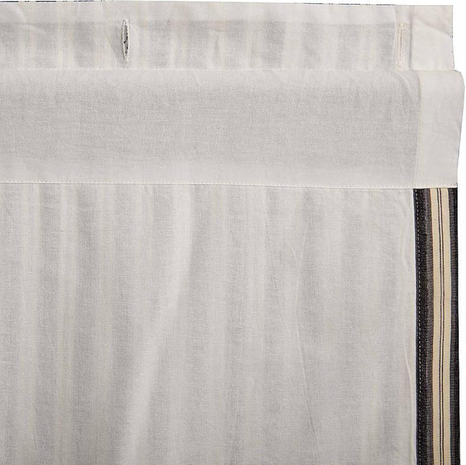 VHC Brands Ashmont Fabric Shower Curtain, 100% Cotton Farmhouse Bath Accent, Ticking Stripe Pattern