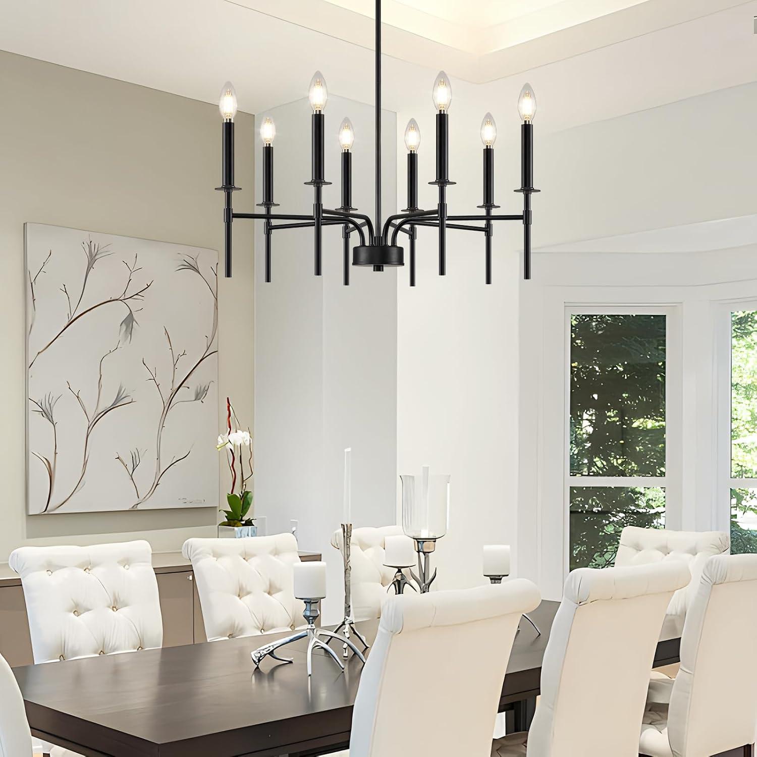 Trudeau 8-Light Modern Dining Room Candle Chandelier Light Fixture