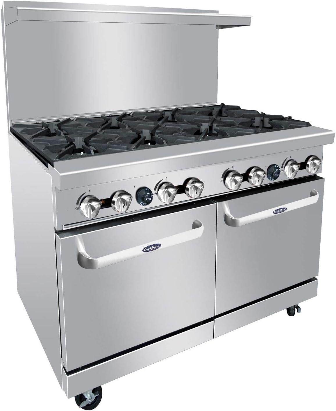 48'' Stainless Steel Commercial Gas Range with 8 Burners