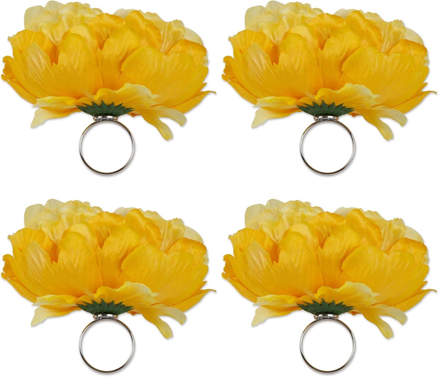 Peony Napkin Ring Et/4 Yellow