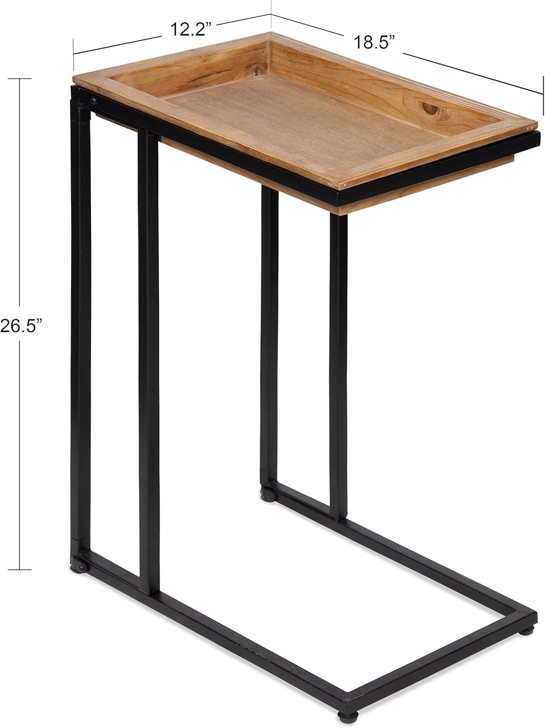 Lockridge Light Rustic Brown and Black Metal C-Table