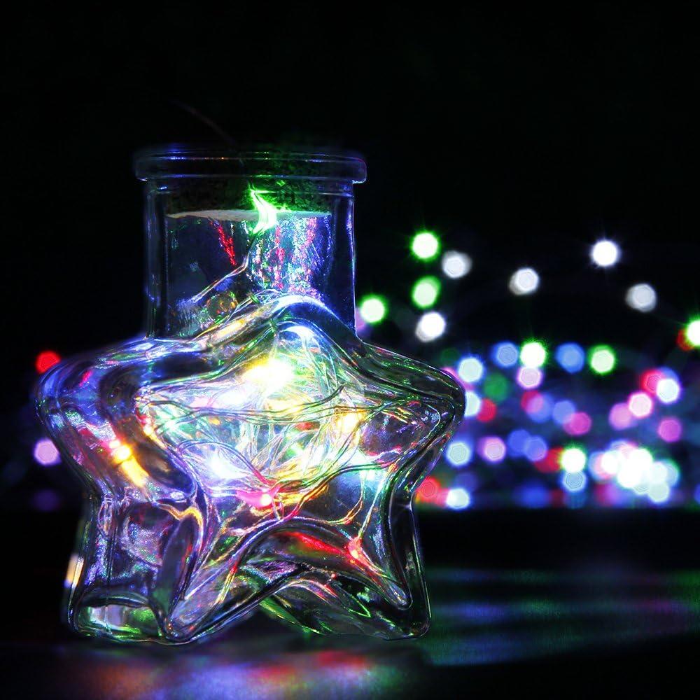 CYLAPEX 6 Pack Blue Fairy Lights Battery Operated Fairy String Lights Firefly Lights LED Starry String Lights 3.3ft 20 LEDs Silvery Copper Wire for Christmas DIY Decoration Costume Wedding Party