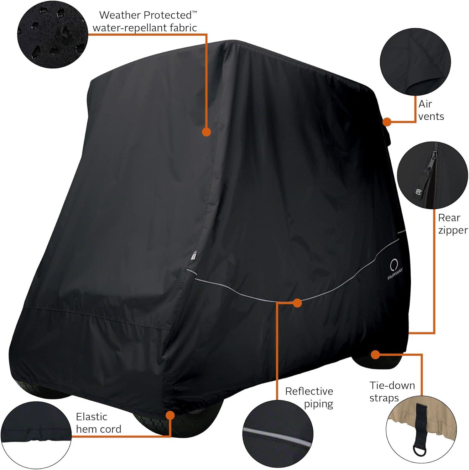 Fairway Short Roof Golf Car Quick-Fit Cover Black